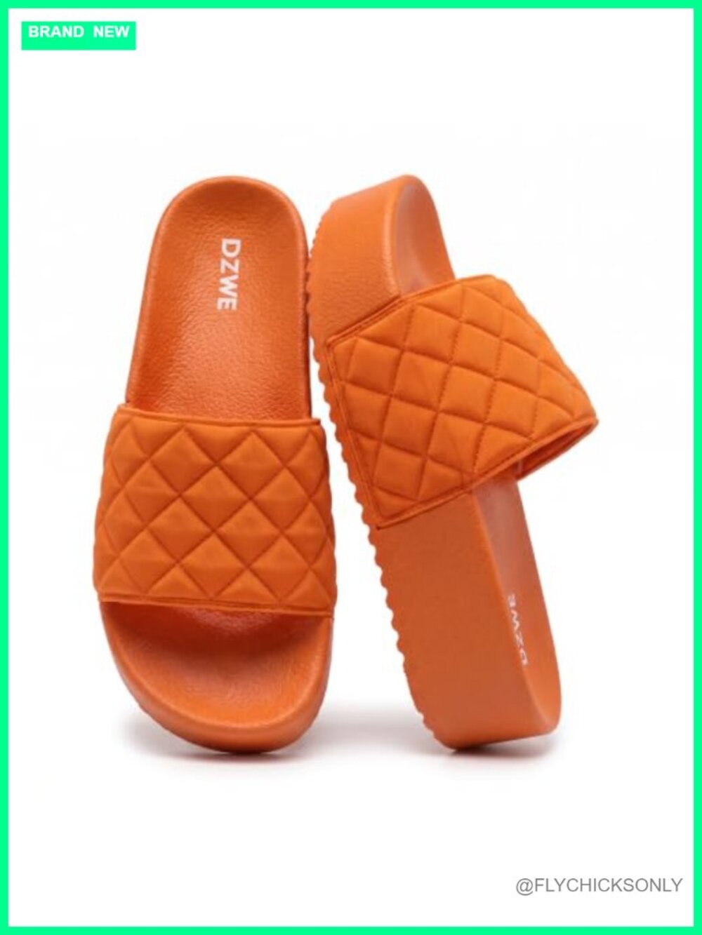 Platform Sandals Women Quilted Slip On Open Toe Cushioned Chunky Sole